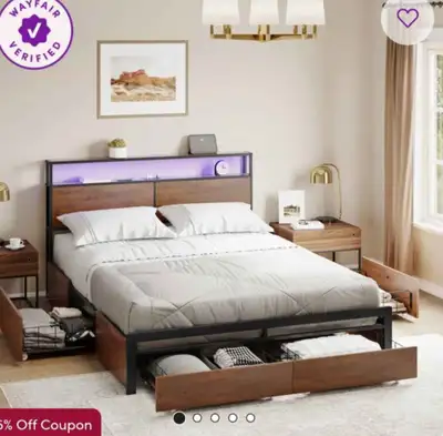 Queen bed frame, View more