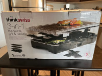 3-in-1 Hot Stone, Grill and Raclette. 
