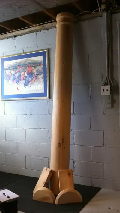 New Split Wood Column / Pillar with 2 Pole Wraps for top and bottom. Fits standard 8 foot ceiling. 8...