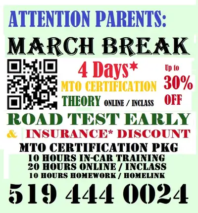 DRIVING SCHOOL march break special Komoka & area, View more