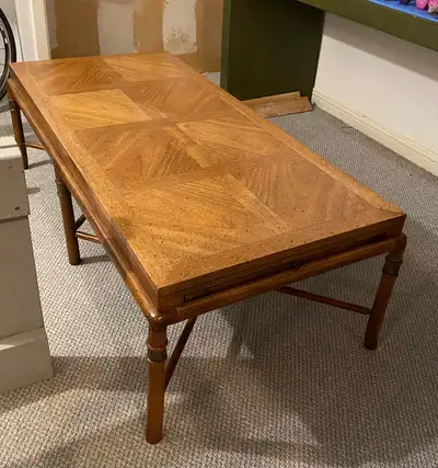 Antique walnut/oak coffee table , View more