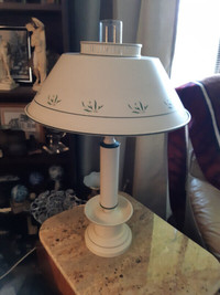 FIRST $95 ~ RARE ~ Vintage Tole Metal Lamp With Glass Hurricane