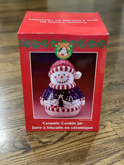 New Snowman Ceramic Cookie Jar for Christmas, View more