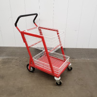 Office Mail Trolley Work Utility Delivery Cart 2 Basket K6719