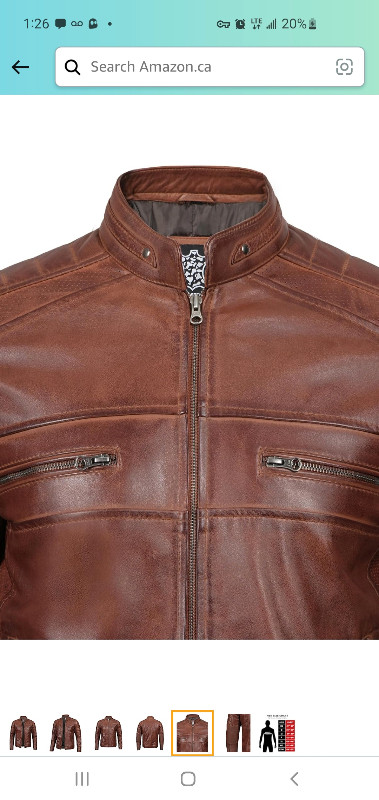 Decrum Leather Jackets Men - Real Lambskin Classic Cafe Racer in Men's in City of Toronto - Image 4