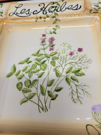 'Les Herbes'  set of 4 American Atelier Plates
