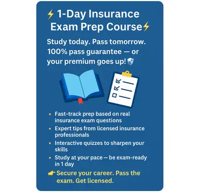 ⚡ 1-Day Insurance Exam Prep Course ⚡100% pass, View more
