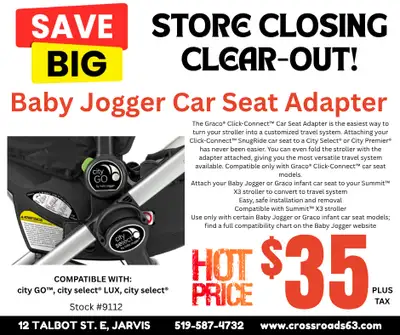 STORE CLOSING!! Baby Jogger Adapter for Car Seat, View more