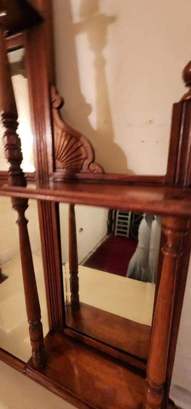 Beautiful Antique Parlor Mirror 6 Beveled Mirrors and 5 Shelves in Home Décor & Accents in Edmonton - Image 6