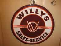 On HOLD for Blair... WILLYS SALES - SEVICE Metal SIGN