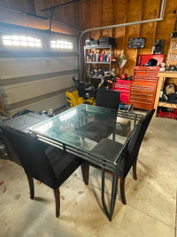 MUST GO!!! Glass top table with 6 matching chairs