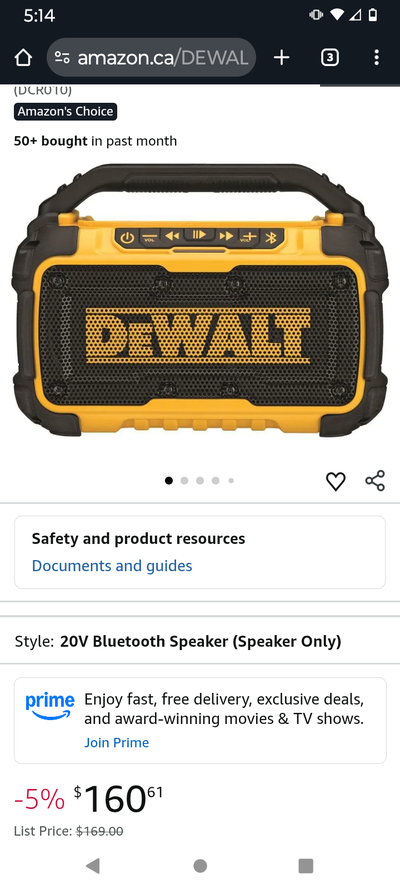 DeWalt Bluetooth speaker, View more