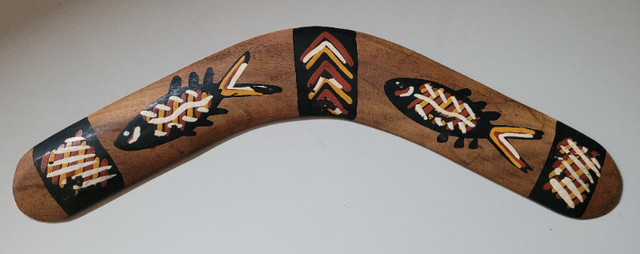 Genuine Aboriginal Art Souvenir Boomerang Hand Painted & Crafted in Arts & Collectibles in Oshawa / Durham Region - Image 2