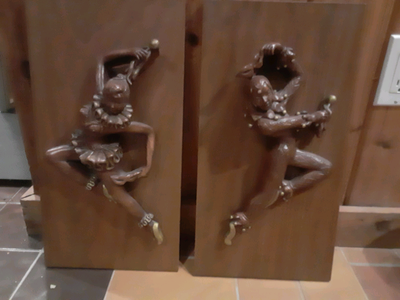 Vintage MCM teak wall art, View more