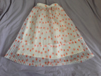 ORGANDY Long Pleat Skirt Sheer Fabric Party Polkadot Pattern