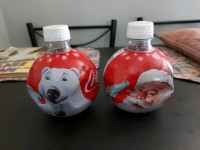 2 COCA COLA CHRISTMAS ORNAMENT BOTTLES  NEVER OPENED 