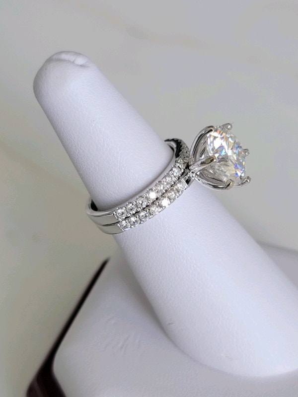4.78ct Diamond Moissanite Engagement Ring Set Jewellery & Watches