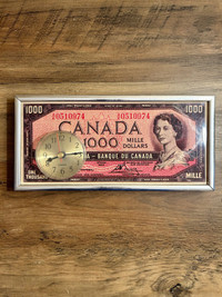Horloge 1000$ Canada clock vintage 