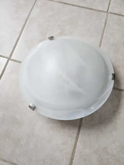 Ceiling light/2 heads/2 LED bulbs included**circular 12"*glass, View more