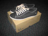 FRED PERRY SHOES 5.5 DARK GREY WOMENS