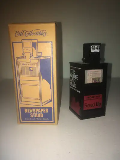 Globe and Mail Rare Die-Cast Metal Newspaper Stand Bank by Ertl Collectibles 1998 (Stock #19340). Th...