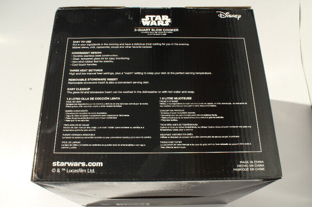 Mijoteuse 1.9 Litre Star Wars 2-Quart Slow Cooker Crockpot dans Autre  à Ville de Montréal - Image 3