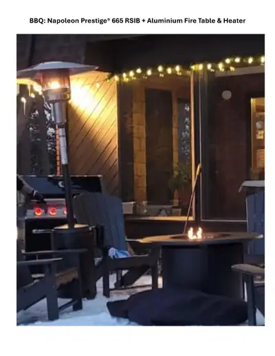 Napoleon BBQ Prestige 665 RSIB (Black) + Fire Table + Heater, View more