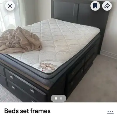 Dresser, bed set and side table, View more
