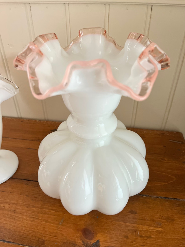 Fenton Silvercrest and Rosecrest Ruffled Vases in Arts & Collectibles in Kawartha Lakes - Image 2