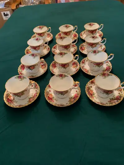 24 Royal Albert English China Cup and Saucers Set, View more