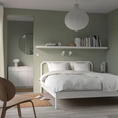 Free Delivery - Ikea Double Bedframe - Slats/Midbeam Included, View more