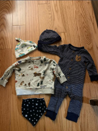 Baby boy infant clothing woodland animals 4-6 months