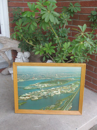 FIRST $65  ~ Rare Vintage ~ Expo 67 Aerial View Oak Wood Frame ~