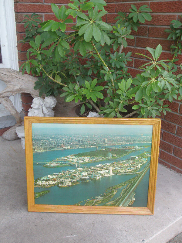 FIRST $65  ~ Rare Vintage ~ Expo 67 Aerial View Oak Wood Frame ~ in Arts & Collectibles in St. Catharines