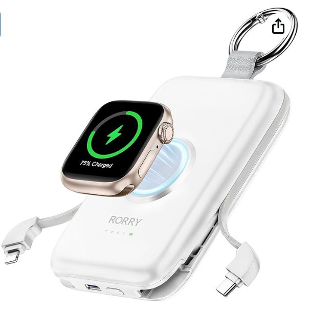 New, RORRY Portable Charger, 10000mAh, For iPhone & Apple Watch, in General Electronics in City of Toronto - Image 2