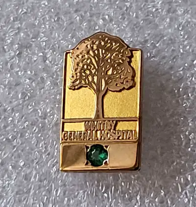 Vintage 10k Gold/ Emerald Whitby General Hospital Service Pin, View more