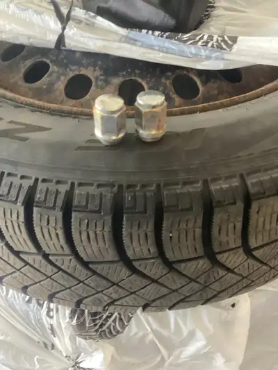 4 winter tires on rims, very good thread left, bolt pattern 5.114.3,fit Toyota RAV4 and many other c...