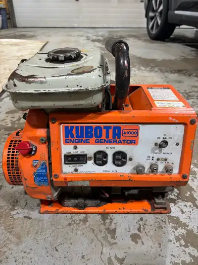 I have for sale an A1000 Kubota generator. Starts and runs good. $200 Also a homemade sprayer jack t...