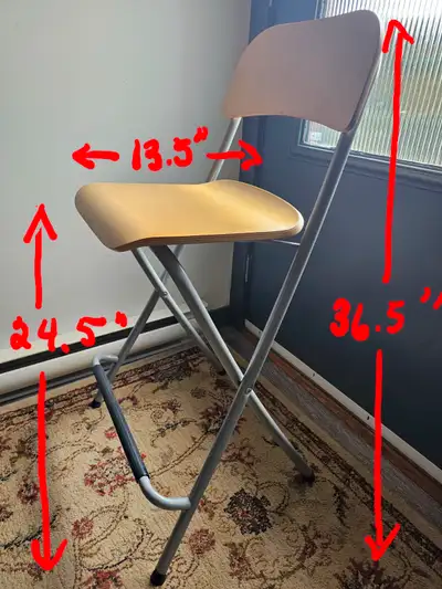 Folding Counter Height Barstool $40 OBO, View more