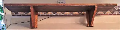 Wooden shelf with brackets, View more