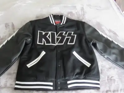 NEW KISS End of the Road NYC Pop-up Store Leather Varsity Jacket, View more