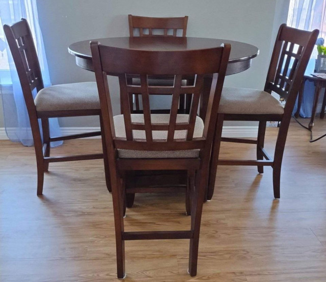 Bar Height Table + 4 Chairs in Dining Tables & Sets in Moncton