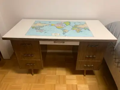 Vintage Workd Map Desk, View more