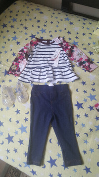 NEW Baby girl clothes and shoes...3 TO 6
