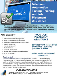 Must read for manual testers. Selenium Training in Toronto