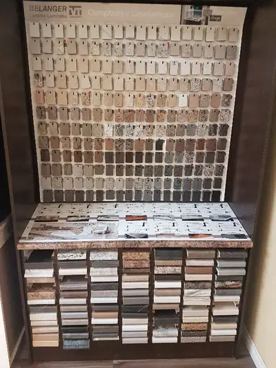 DROP IN TO SEE OUR LARGE SELECTION OF LAMINATE AND STONE COUNTERTOPS. WE CARRY ALL THE BRAND NAMES,...