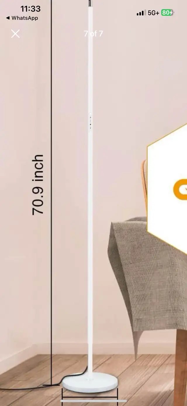 Floor Lamp Modern, LED Torchiere Lamp 30W 3000LM, Tall Standing in Indoor Lighting & Fans in Hamilton - Image 7