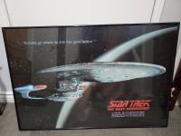 1991 Original Star Trek TNG Enterprise Framed Poster. Mint