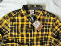 NORTH FACE YELLOW PLAID FLANNEL SHIRT... NEW WITH TAGS… Medium..