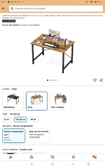 Deux Bureaux d'ordinateur 101,6 cm acheté il y a quelques mois , View more
